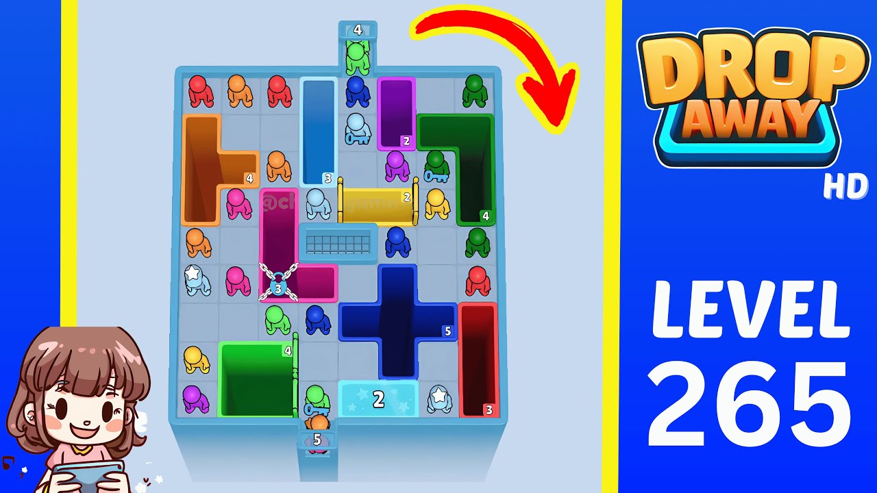 Drop Away Level 265 Solution Walkthrough