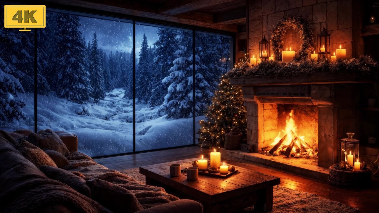 Silent Winter Cabin ❄️ Celtic Folk Music & Fireplace Sounds for Study & Relax