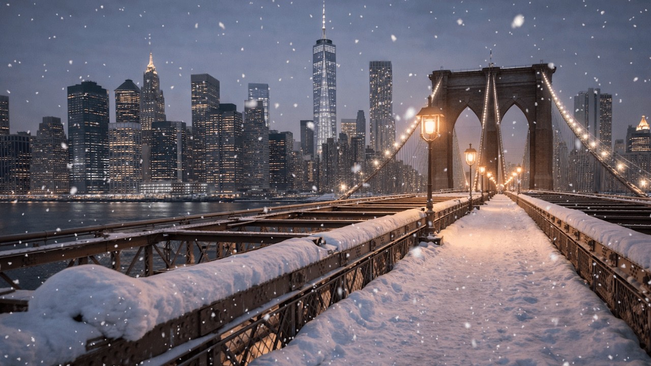 🌨️🌃 New York City Winter Snowstorm | 12 Hour Relaxing SNOW Ambience for Study, Rest, and Deep Sleep