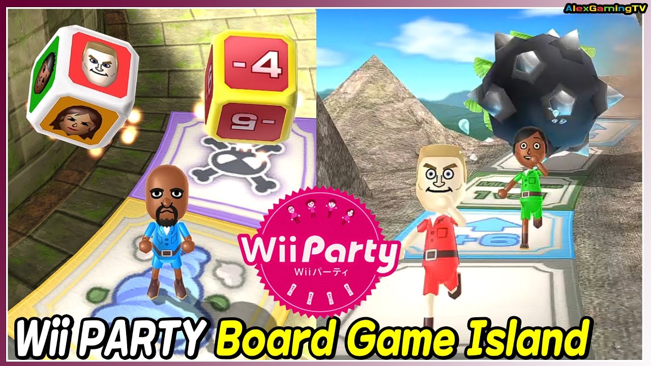 Wii Party Board Game Island gameplay (Master com) Matt vs Tyrone vs Sakura vs Yoko | AlexGamingTV