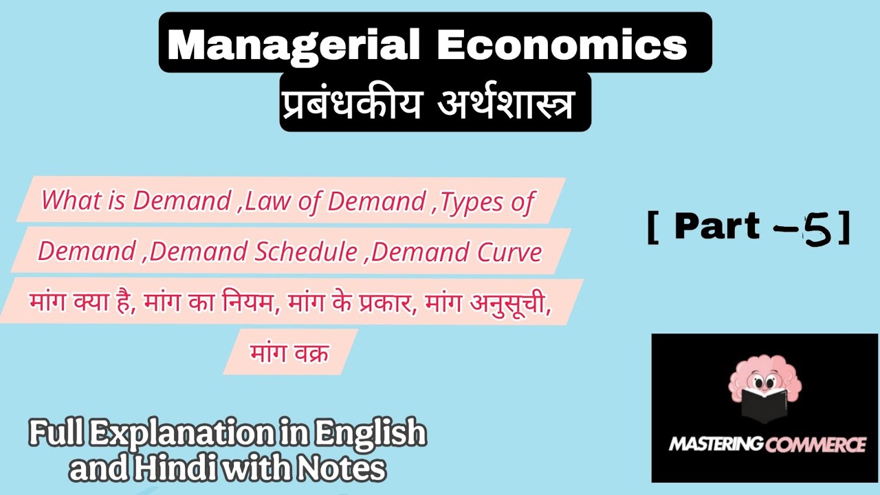 What is Demand || Law of Demand || Types of Demand || Demand Schedule || Demand Curve || part-5