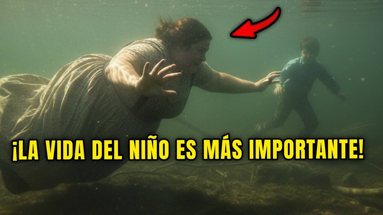 La niña obesa se zambulló directamente al río para salvar a un niño que se estaba ahogando...