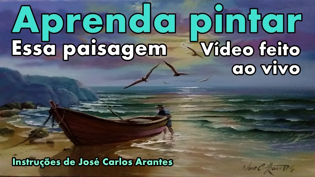 Como pintar uma praia com barquinho