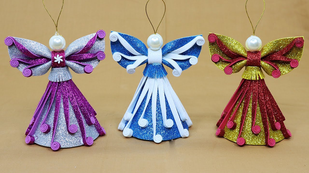DIY Christmas Angel Ornaments 🎄 How to Make an EVA Foam Paper Angel for Christmas Decorations
