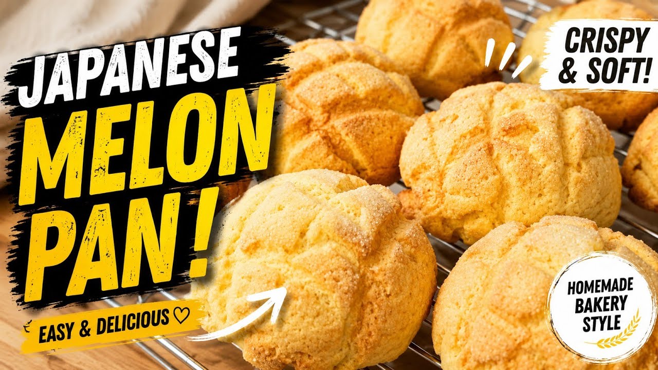 Easy Melonpan Recipe | Japanese Sweet Bread (Crispy Outside, Fluffy Inside)