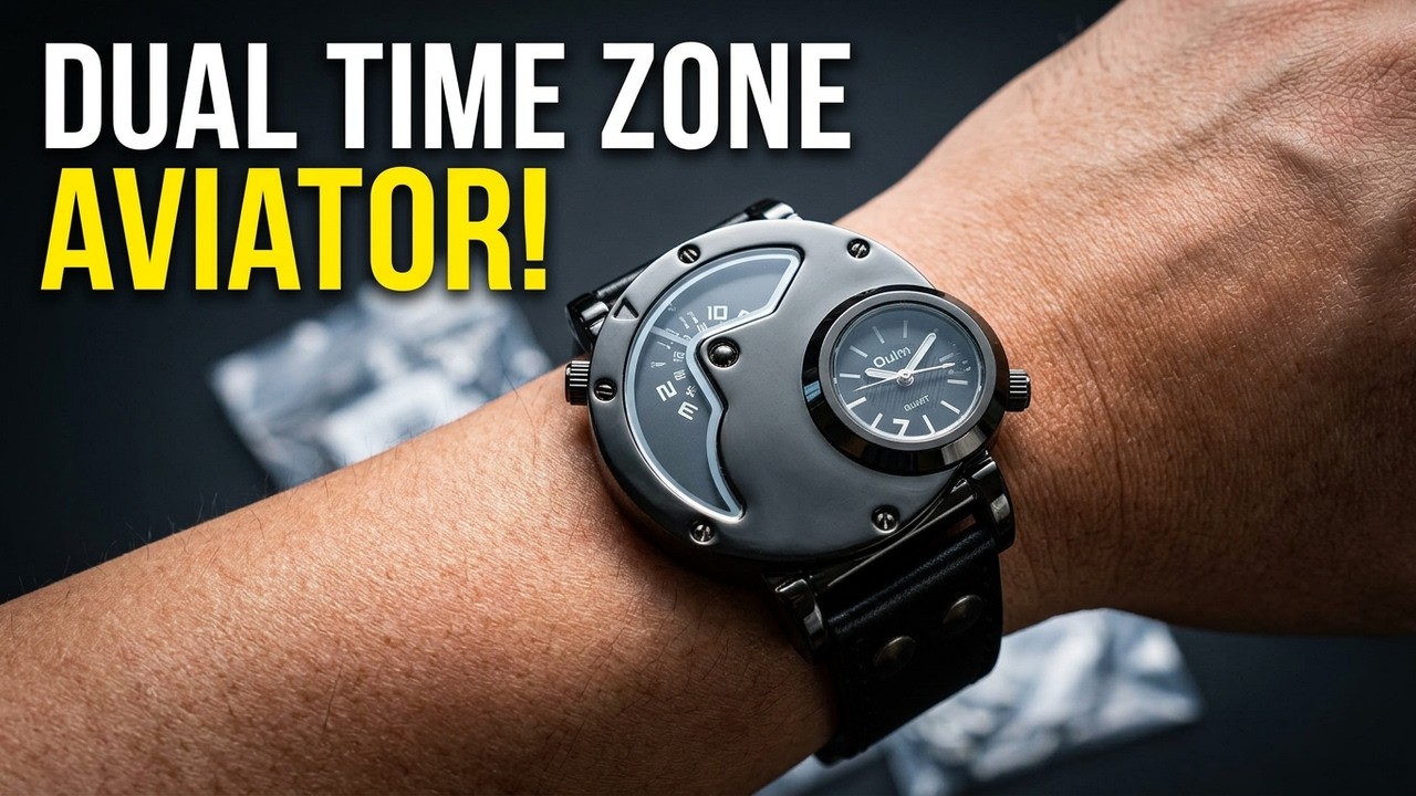 Oulm Russian Aviator Pilot Army Military Sports Quartz Mens watch
