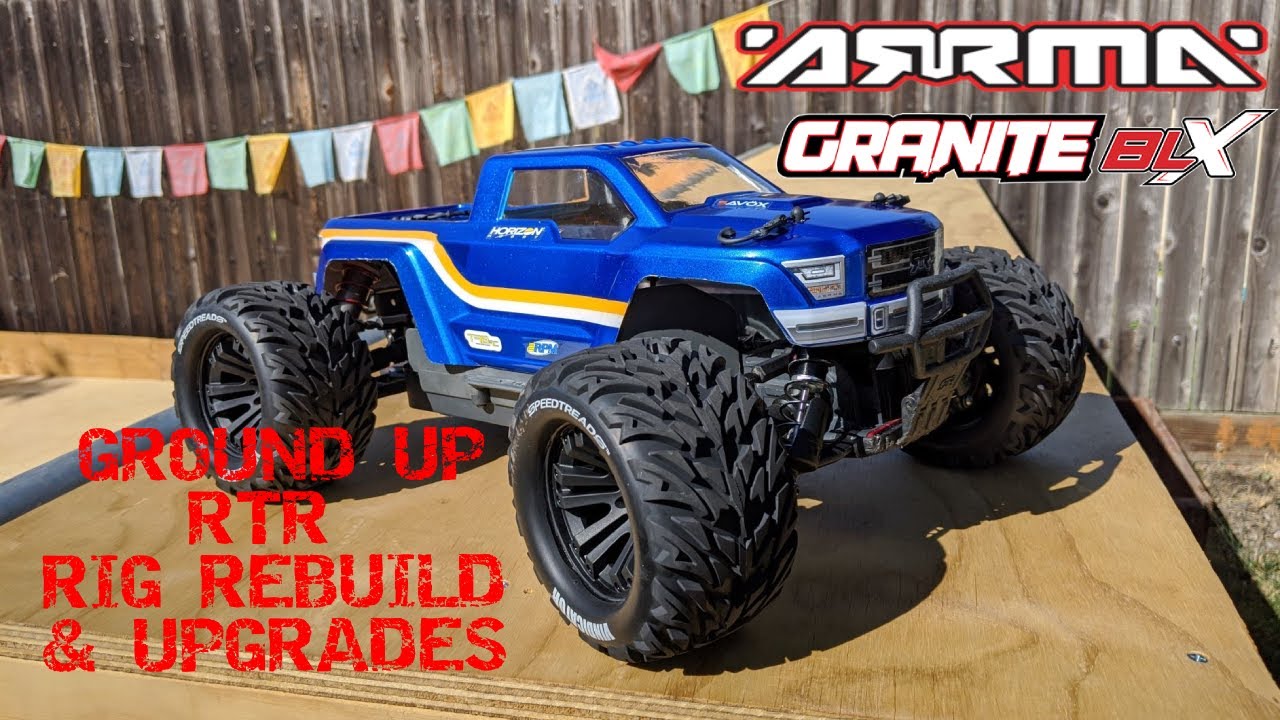 Arrma Granite BLX Time Lapse Rebuild/Upgrades RPM, Hot Racing, Savox, TRBRC, Duratrax, Flysky FS-GT5