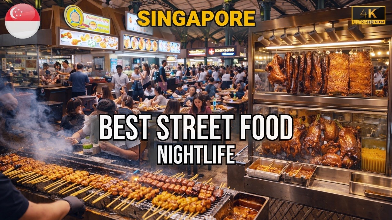 Lau Pa Sat 🇸🇬 Где все едят по ночам &mdash; Сате-стрит Сингапур 4K