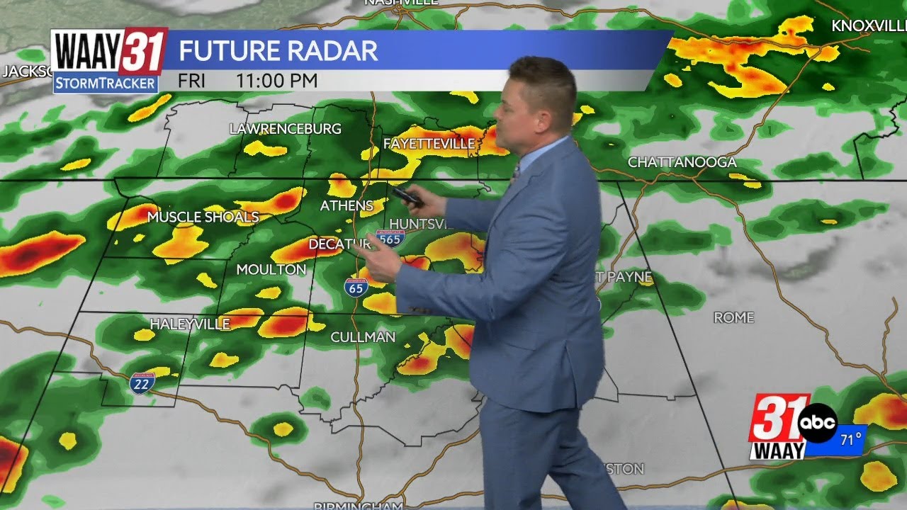 Tracking a few storms Friday night across north Alabama