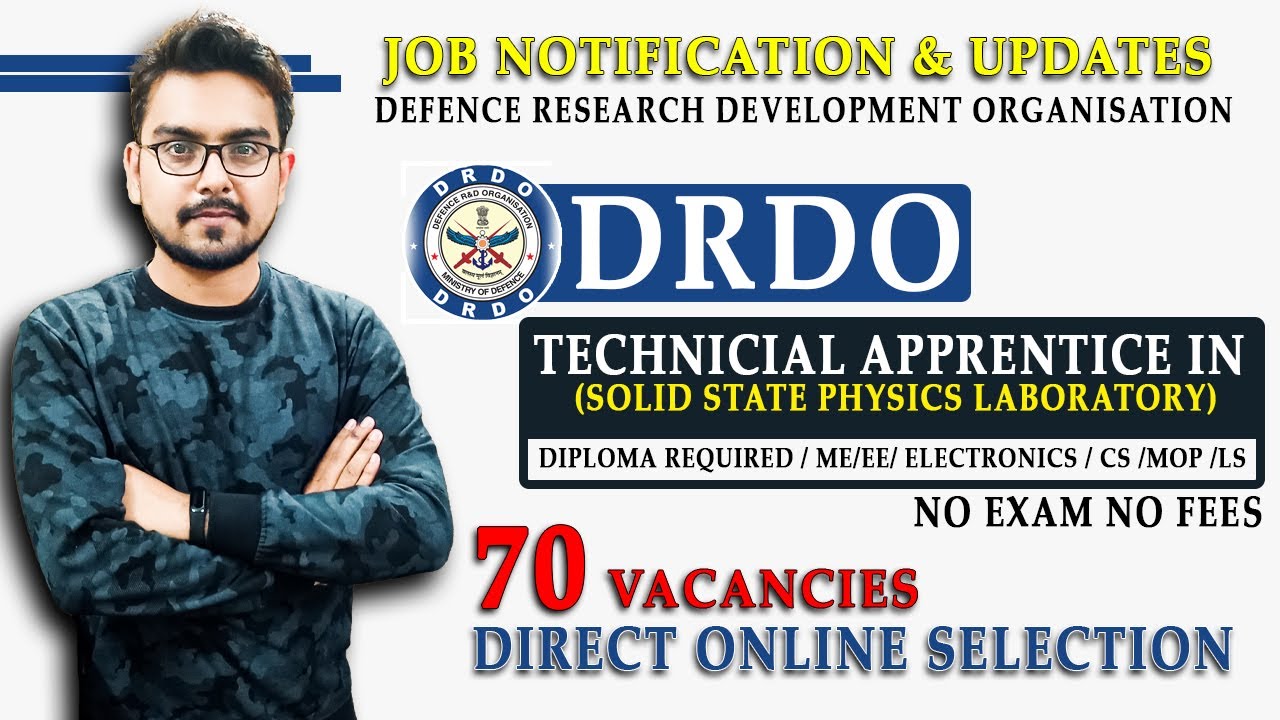 DRDO TECHNICAL APPRENTICE IN SSPL | 70 VACANCIES | ME/EE/ELECTRONICS/CS/MOP/LS | NO EXAM NO FEES