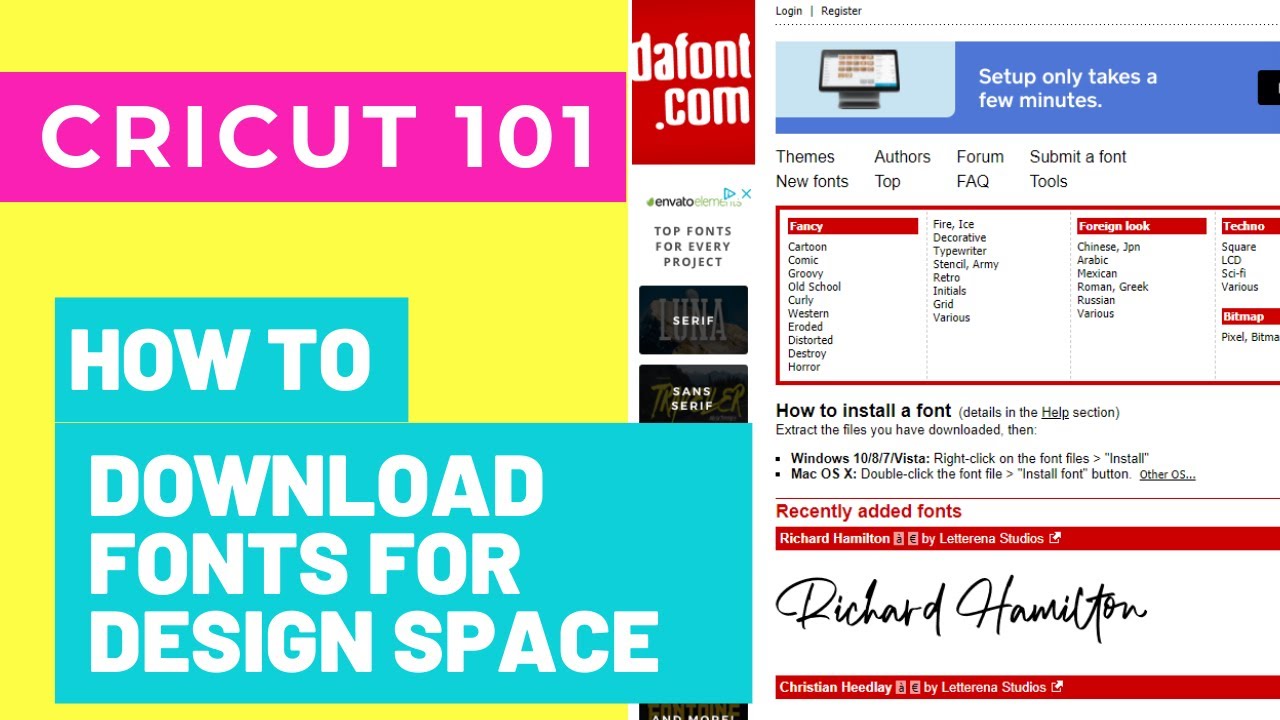 How to download fonts for Cricut Design Space