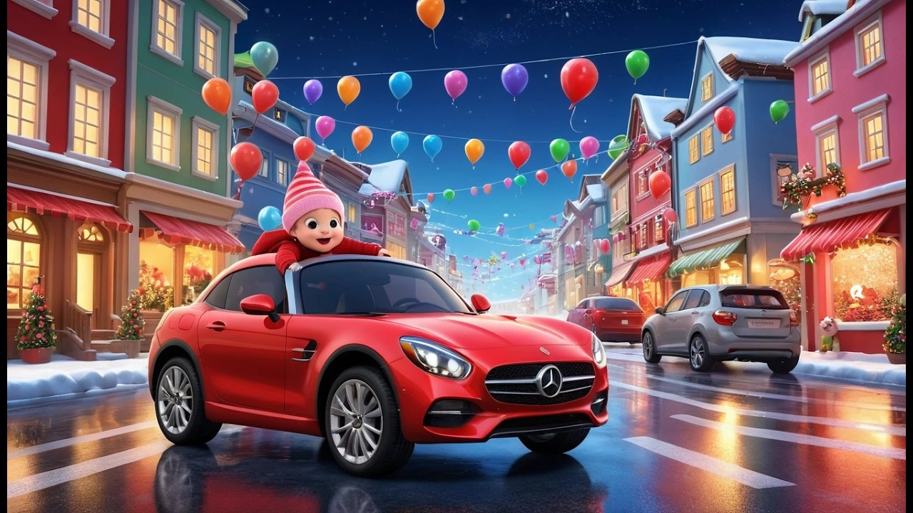 Red Car’s New Year City Ride | New Year Car Adventure Song for Toddlers