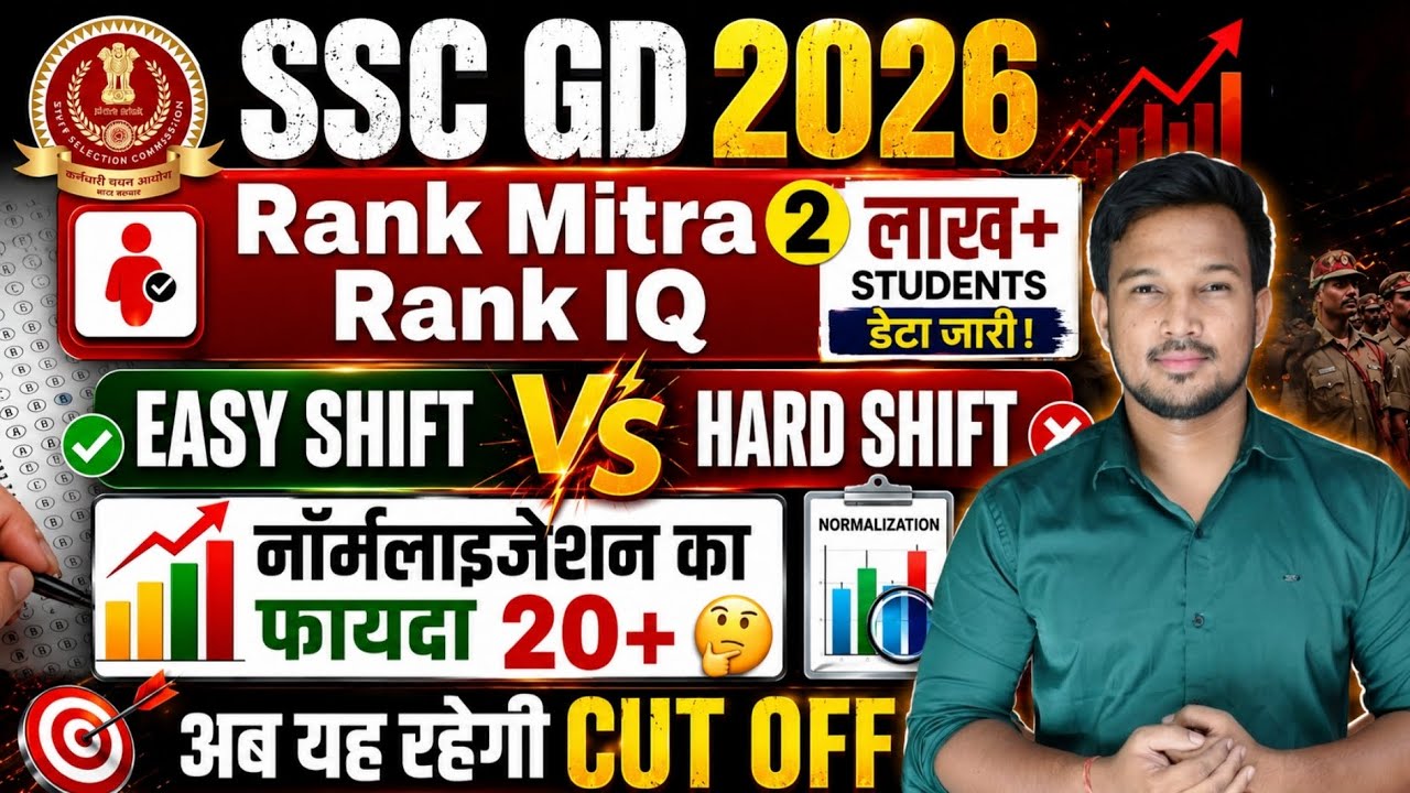 SSC GD 2026 Expected Cut Off &Normalization | Rank Mitra 1 Lakh+ DataAnalysis SSC GD Hard Shift deta