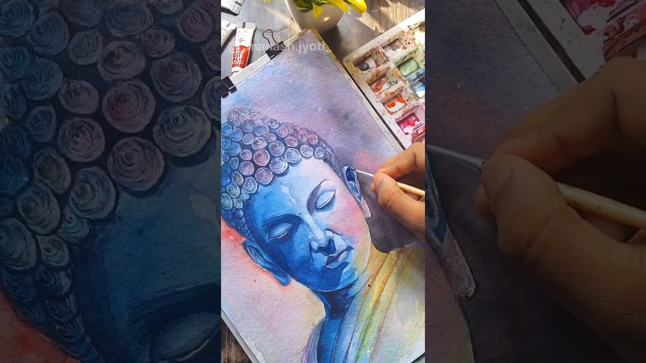 Watercolour buddha painting #watercolor