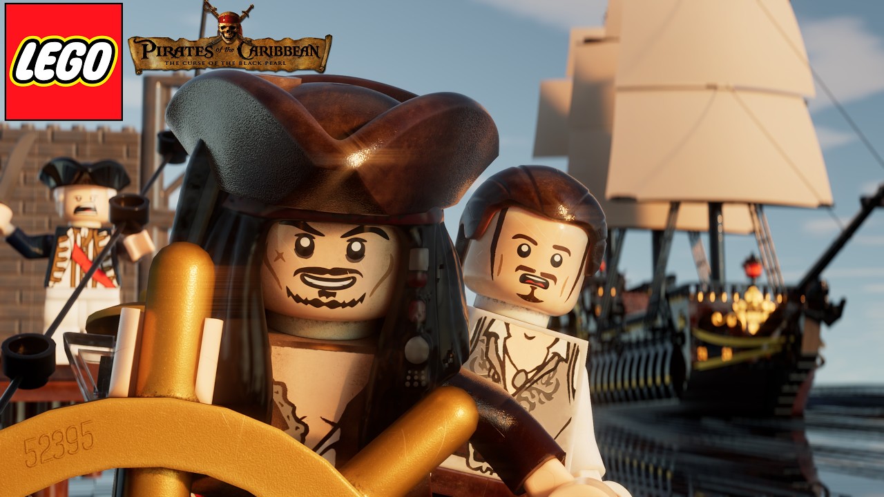Pirates of the Caribbean in LEGO - Jack Steals the Interceptor | 4K