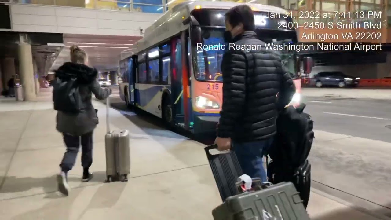 Airplane to Baggage Claim to Rental Car at Ronald Reagan Washington Nat. Airport, DC (31Jan 2022)