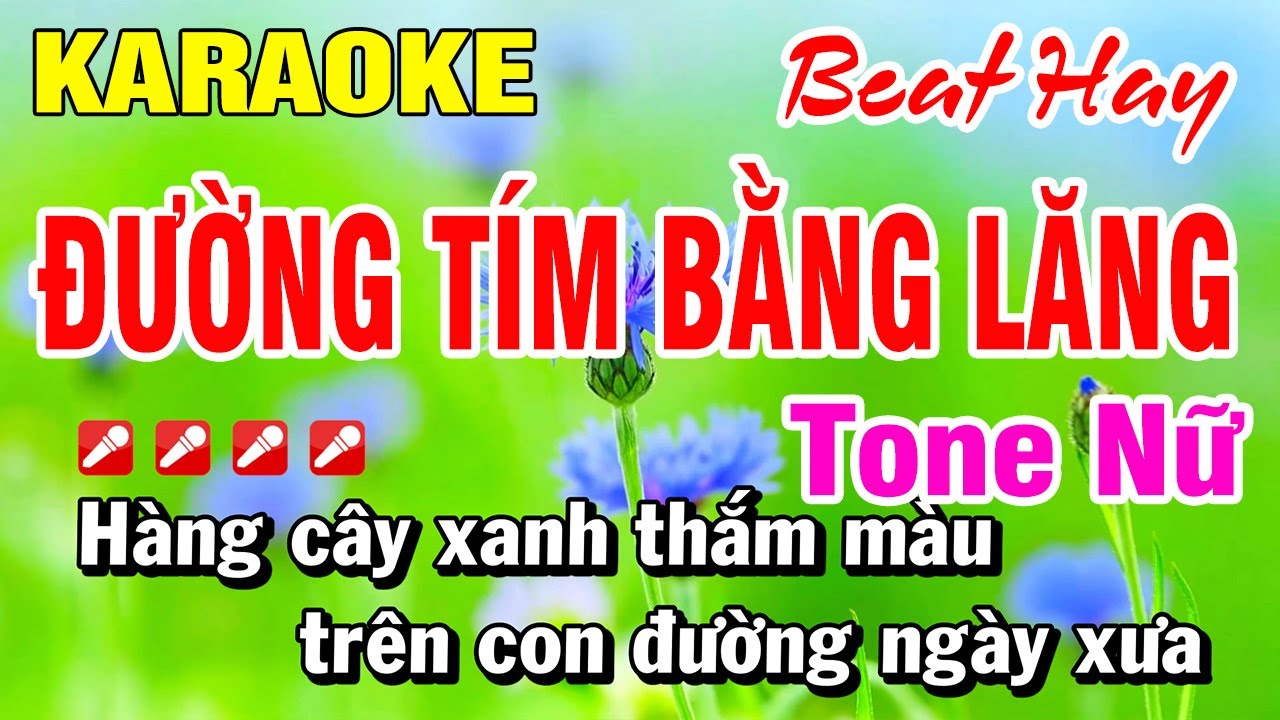 Karaoke Nhạc Sống Tone Nữ Đường Tím Bằng Lăng (Beat Hay) Hoài Phong Organ