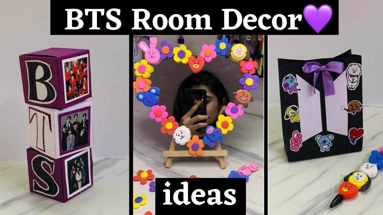 Bts room decor 💜 / bts merch / bts crafts / BTS DIY / save money / bts twitter