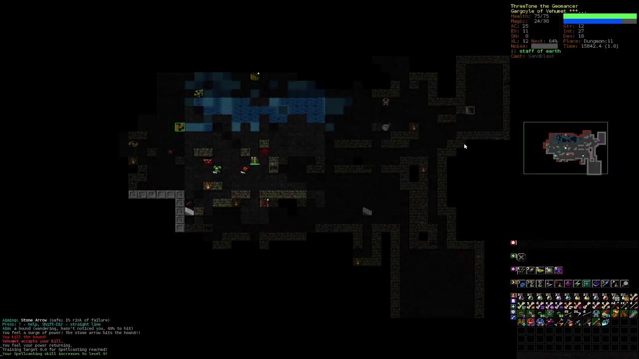 Dungeon Crawl Stone Soup Saturday! Minotaur Fighter basics run