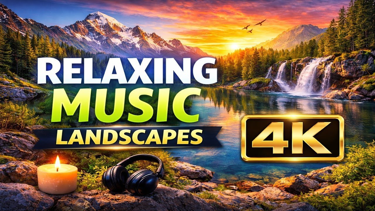 4k Landscapes Piano Relaxing Music🌿