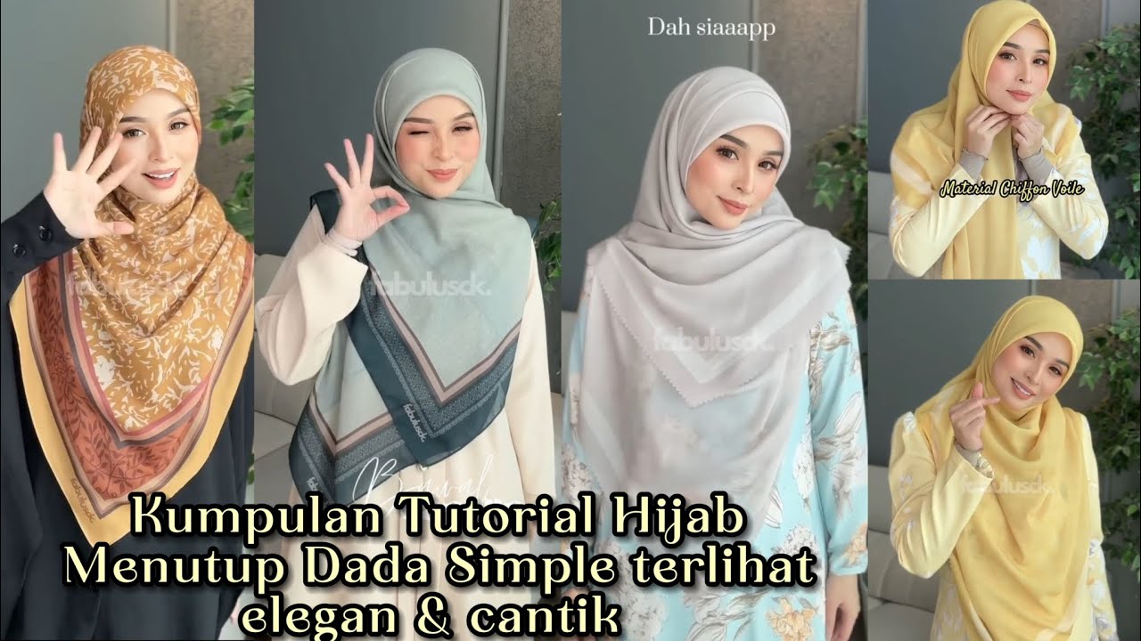 Kumpulan Tutorial Hijab Segi Empat Menutup Dada Simple untuk Ke kondangan | Trending Shawl Design