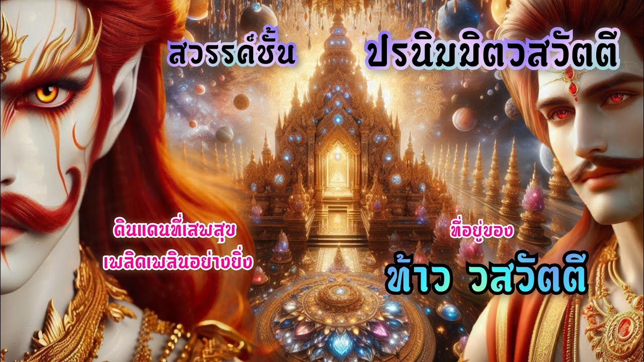 สวรรค์ชั้นที่ 6  ปรนิมมิตวสวัตตี  ดินแดนที่มีความสุขจากกามคุณเป็นอย่างยิ่ง ที่อยู่ของท้าววสวัตตี