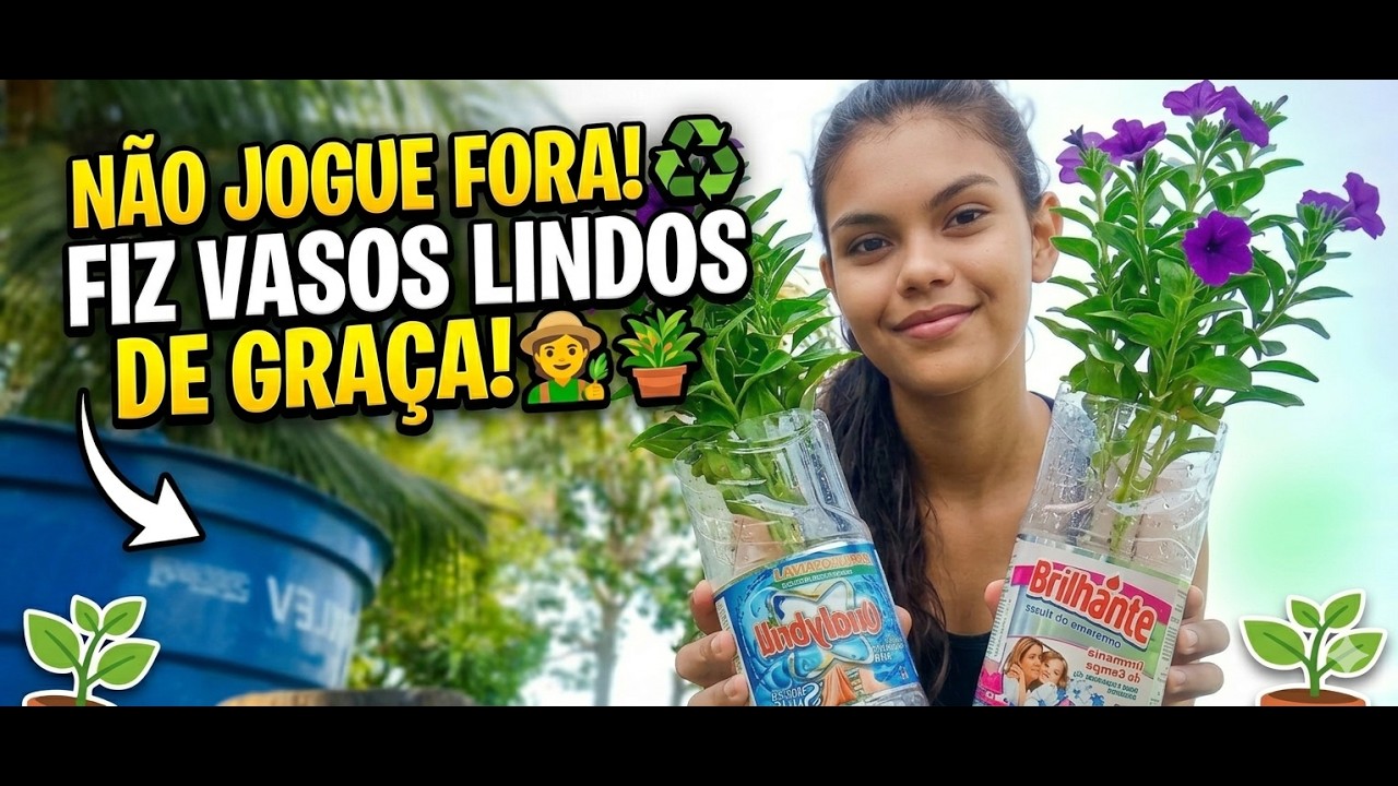 #Vasos de Graça! 🪴 Como reciclo embalagens para as minhas plantas