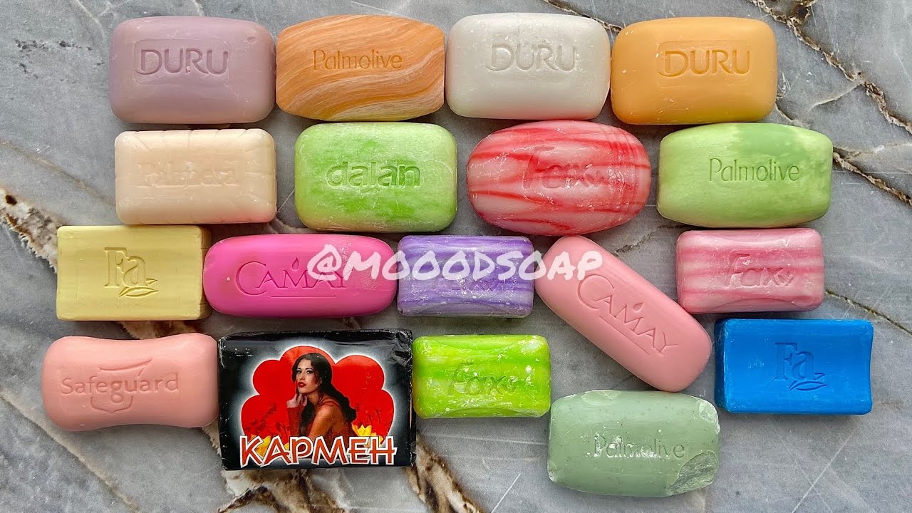 ASMR MODERN old dry soaps.  АСМР Современные старые сухие мыла. No talking.
