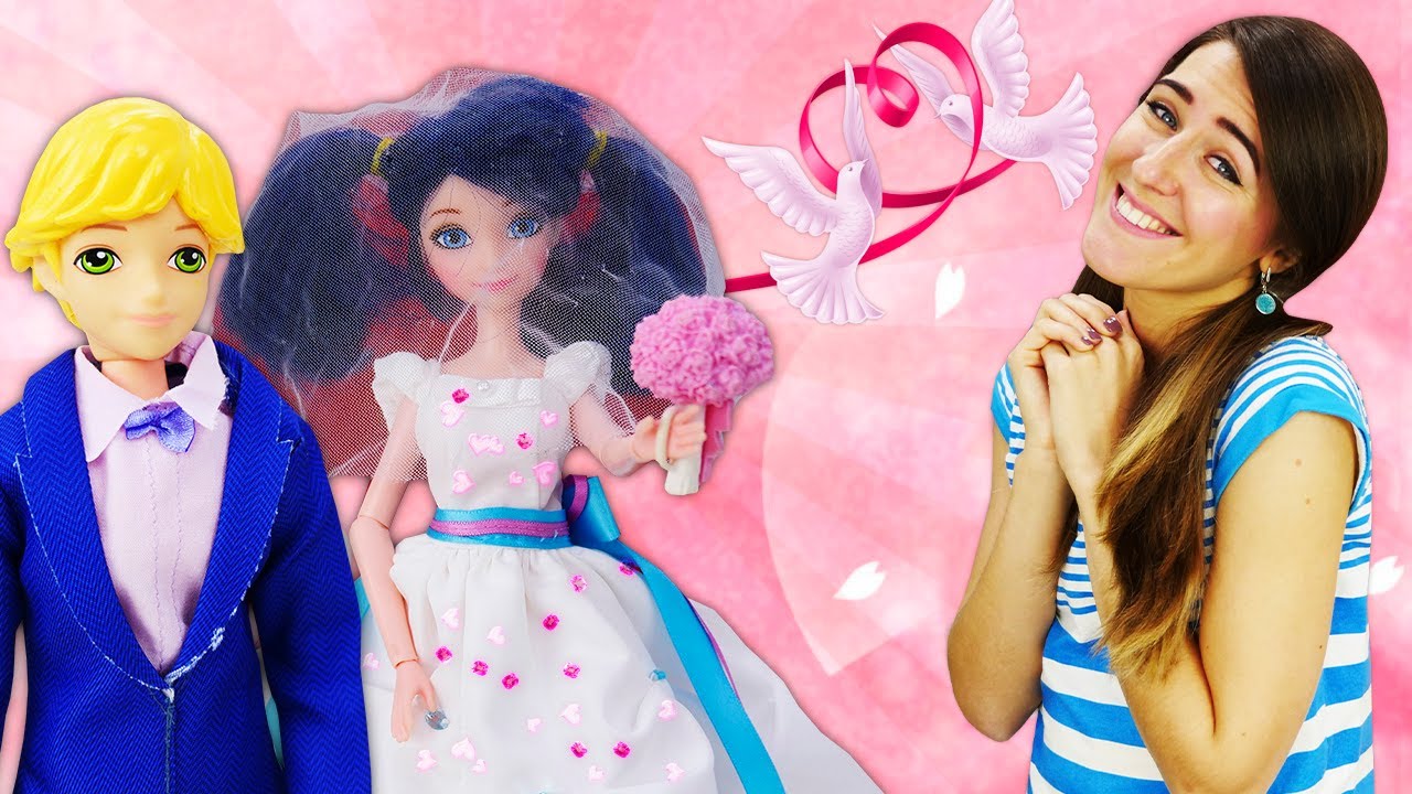 Marinette y Adrien se casan. El vestido de Marinette. Vídeos de LadyBug y Cat Noir en español