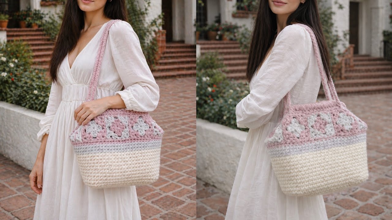 How to crochet granny square clutch/bag #crochetpatterns #grannysquare