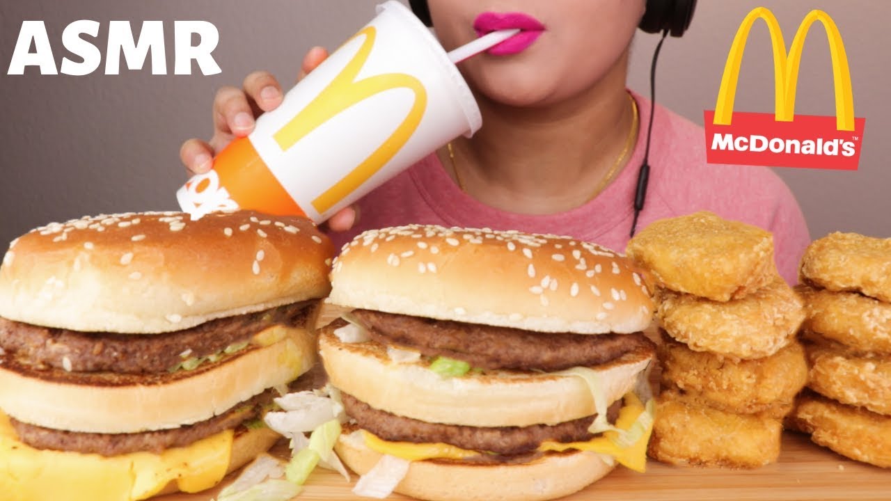 ASMR McDonalds *Chicken NUGGETS + BIG Mac (EATING SOUNDS) | Lishh-ASMR