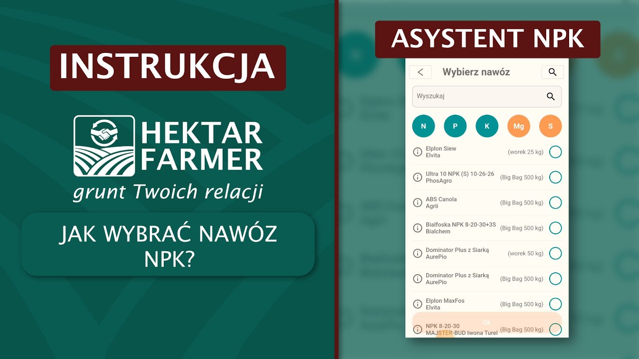 ASYSTENT NPK | Jak wybrać naw&oacute;z NPK? | Hektar Farmer | A40