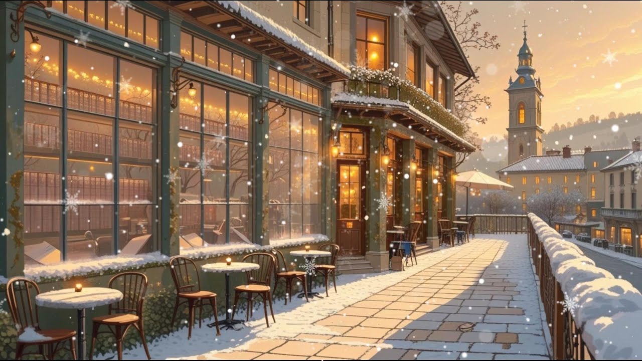 Quiet Winter Cafe Terrace ☕ Calm Lofi Beats for Focus, Study & Night Work