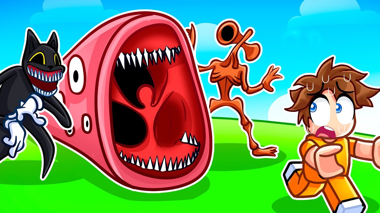 Meeting TREVORS CREATURES in Roblox! (Siren Head, Train Eater, Cartoon Cat & MORE!)