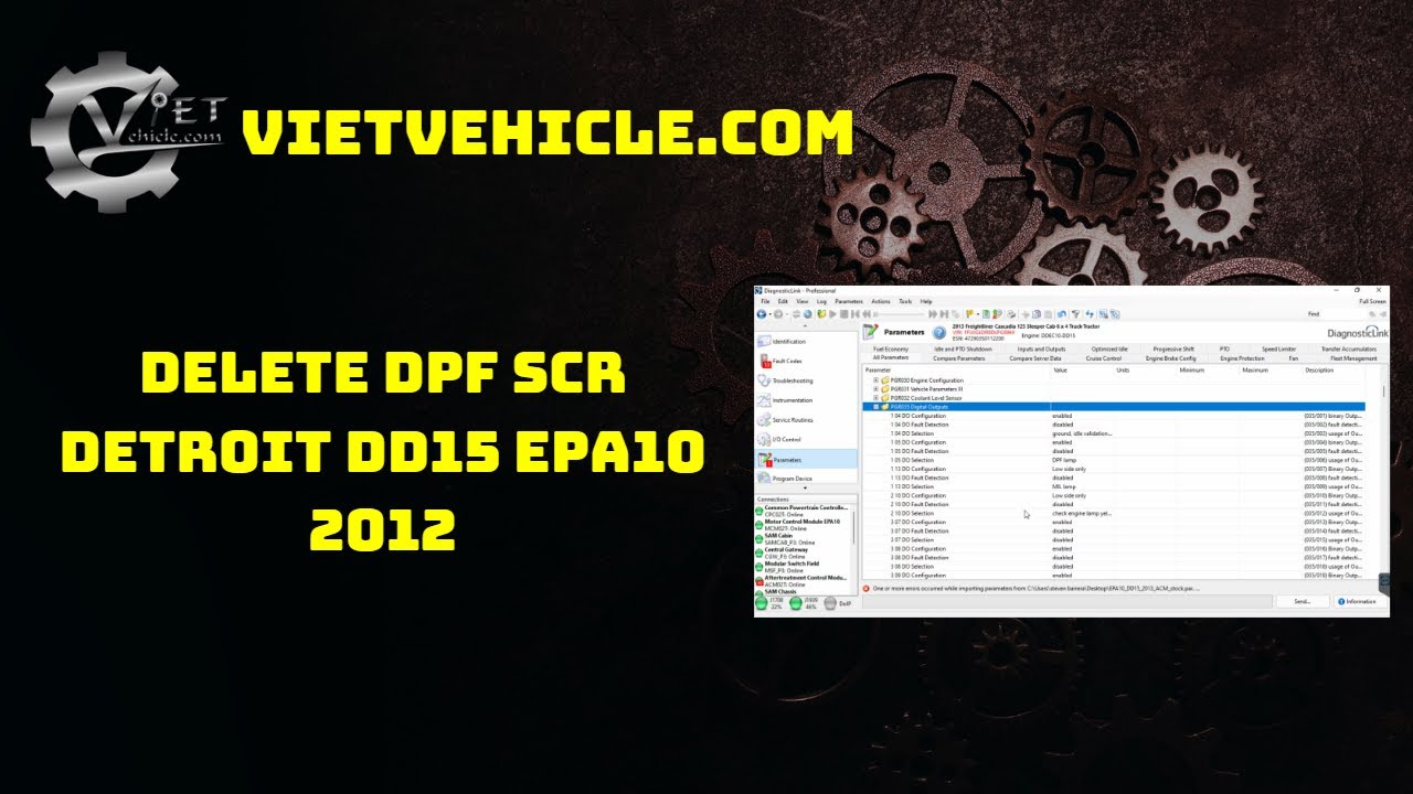 Delete DPF SCR Detroit Diesel DD15 2012 EPA10