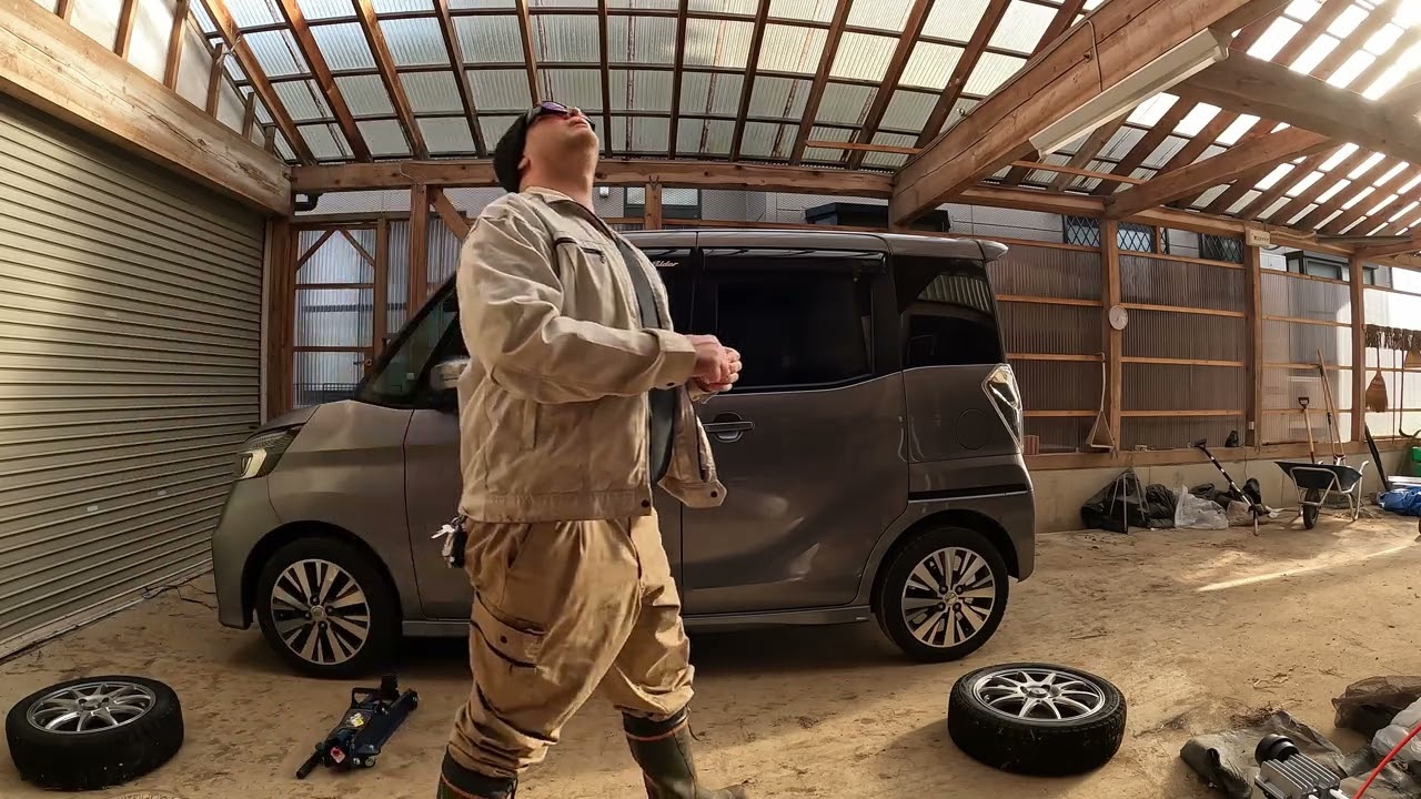 Swapping to winter tires on my Japanese Kei car