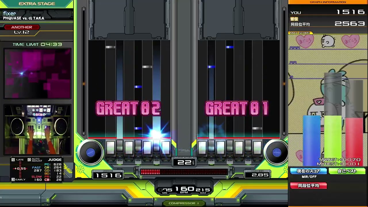 DP穴左鏡HARD【beatmania IIDX】fixer / PHQUASE vs. dj TAKA