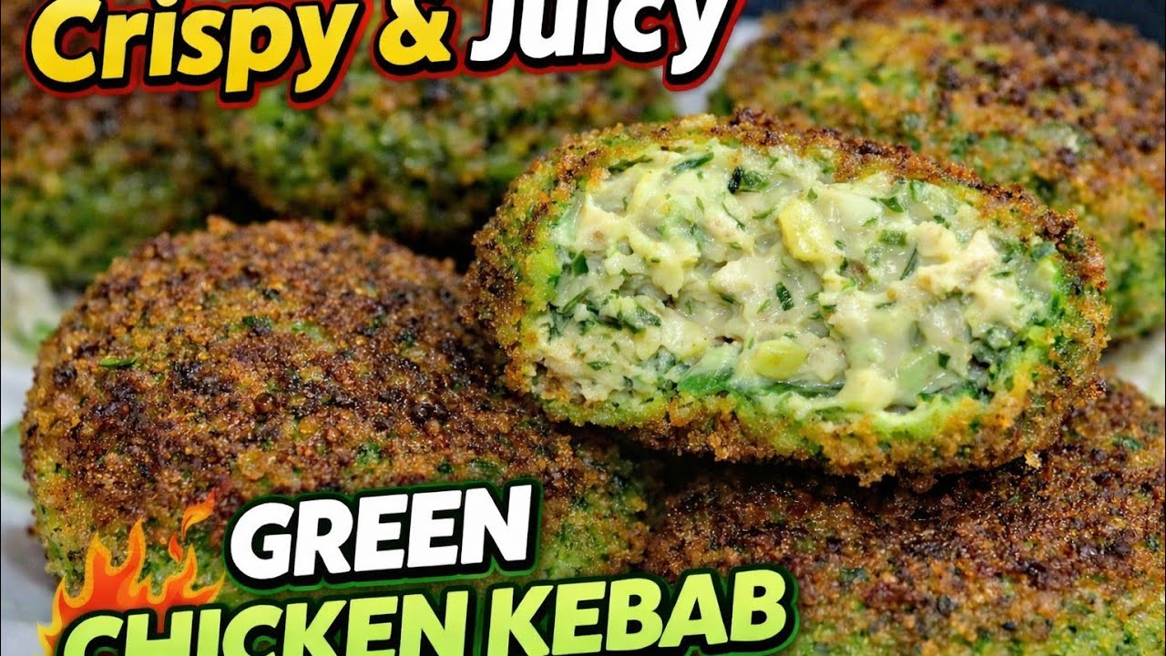  Crispy Chicken Hariyali Kabab Recipe | Green Kabab Iftar Special 💚