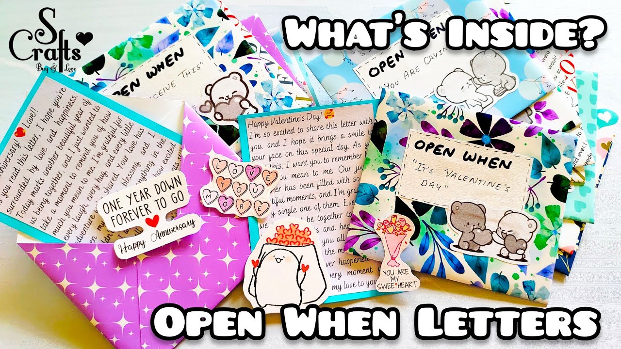 What's Inside Open When Letters ( 20 ) Handmade | Long distance gift ideas | S Crafts