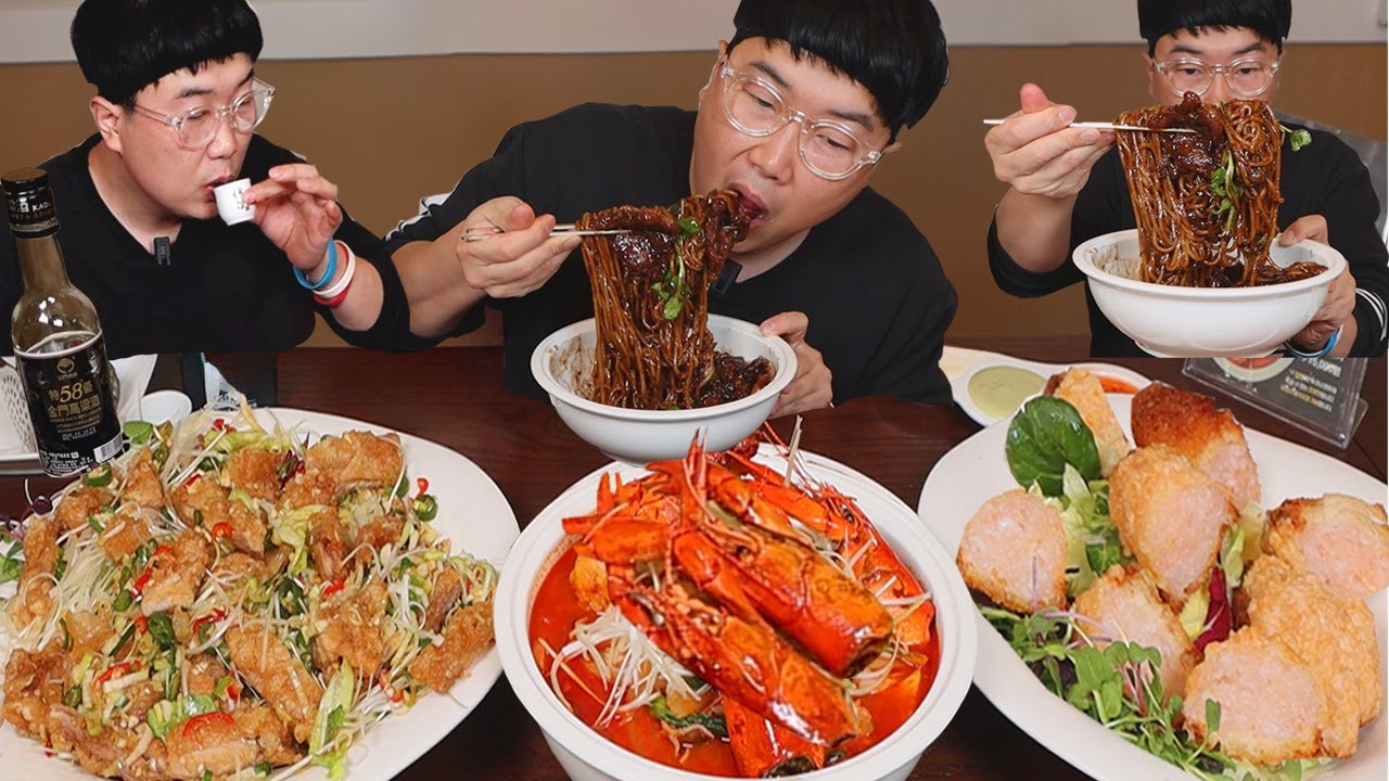 짬뽕엔 랍스타 짜장면엔 소고기.. 유린기 멘보샤랑 고량주 58도짜리 흡입ㄷㄷ