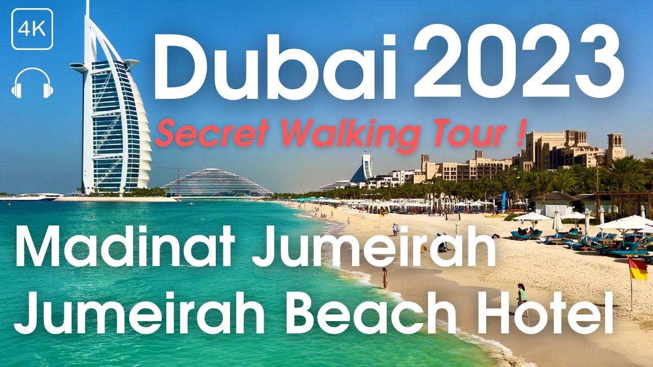 Dubai 🇦🇪 Jumeirah Beach Hotel & Madinat Jumeirah area! [ 4K 60 fps ] Secret Walking Tour! 🤫