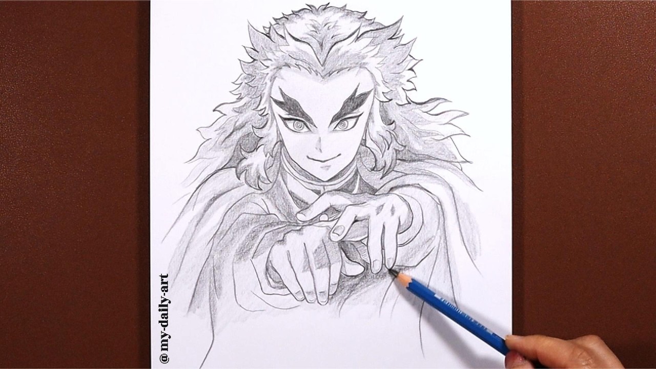 How to Draw Kyojuro Rengoku 🔥Step by Step | Demon Slayer Anime 