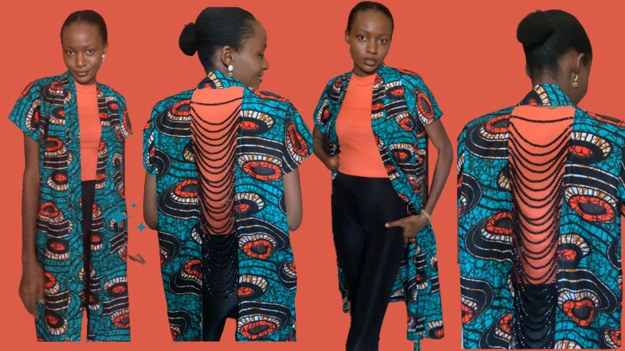 How to cut and sew a BEADED KIMONO JACKET with drawstring  beginner friendly tutorial #kimono