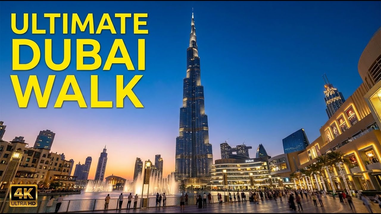 [4k] Walking Through Dubai Mall Waterfront Promenade | Real Life in Dubai