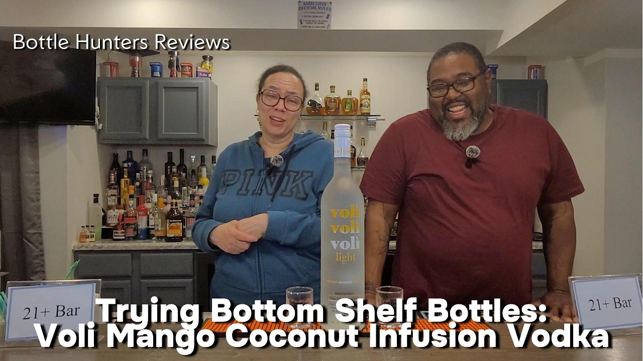 Trying Bottom Shelf Bottles: Voli Mango Coconut Infusion Light Vodka #bottlehuntersreviews