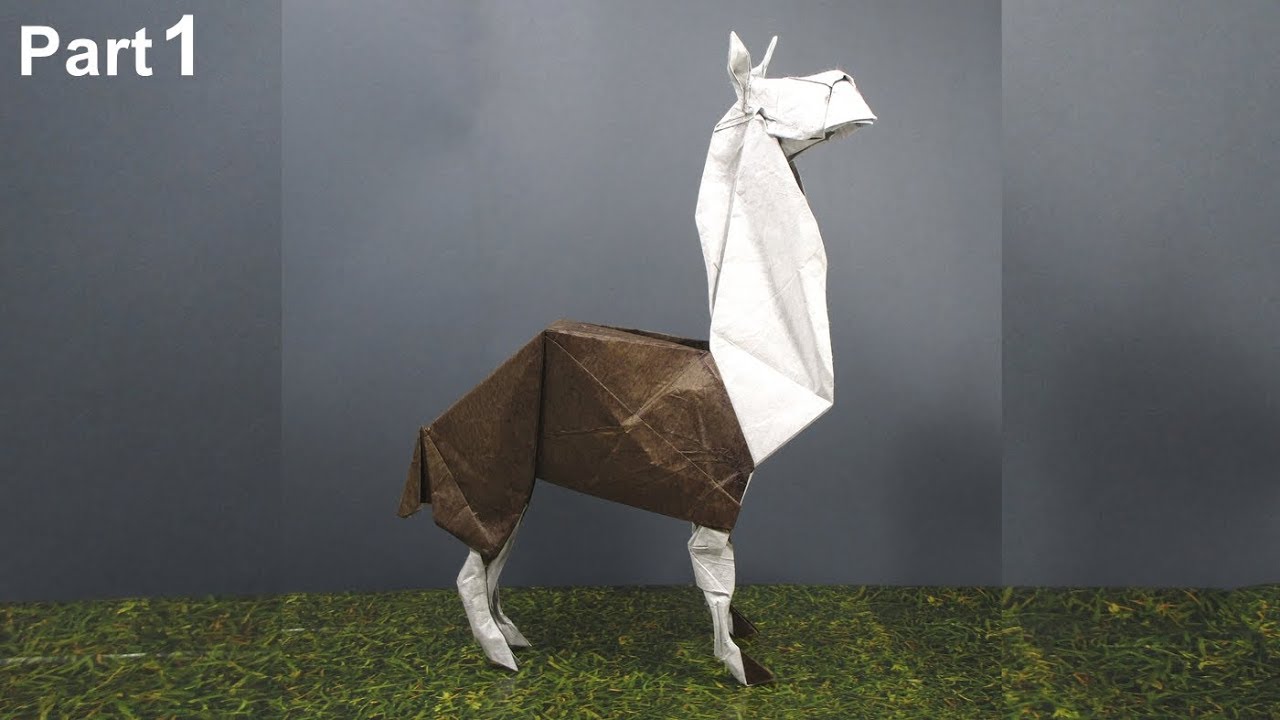 Origami Llama tutorial (Fumiaki Kawahata) part 1 折り紙 ラマ  Perú