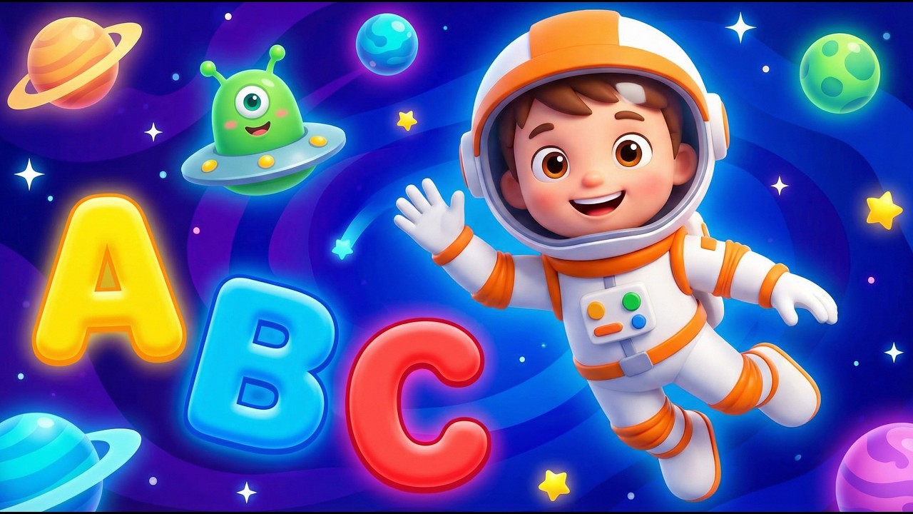Learn Alphabet with Planets🚀, Aliens & Stars Kids Cartoon