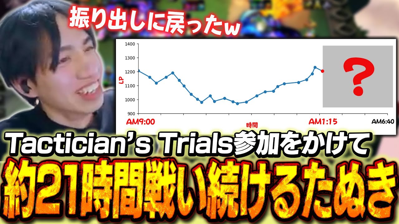 Tactician’s Trials参加条件を満たすために約21時間ランクを回し続けたたぬき忍者【TFT】