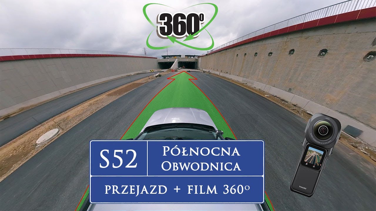 S52 Północna Obwodnica Krakowa przejazd trasą i film 360st