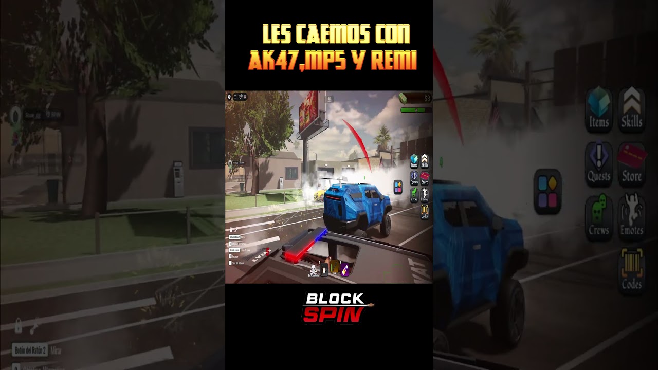 block spin 🔥LES CAEMOS RON REMI AK Y MP5  #alepsgamer #blockspin #roblox  #blockspinhack #parati